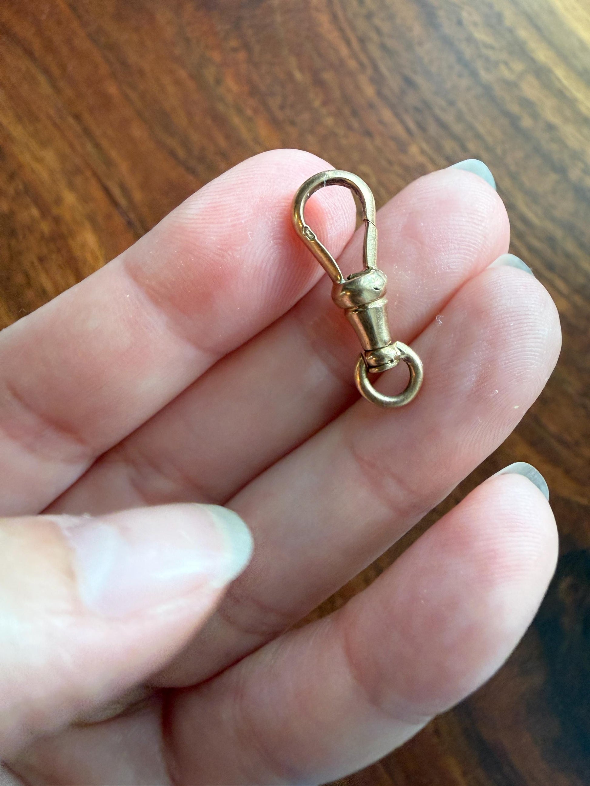 FRENCH ANTIQUE 18k GOLD Solid 2.1g Victorian Dog Clip Clasp Pendant Holder Extender Connector Neckmess Neckstack Sturdy Parts #7