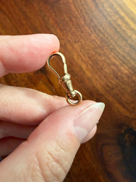FRENCH ANTIQUE 18k GOLD Solid 2.1g Victorian Dog Clip Clasp Pendant Holder Extender Connector Neckmess Neckstack Sturdy Parts #7