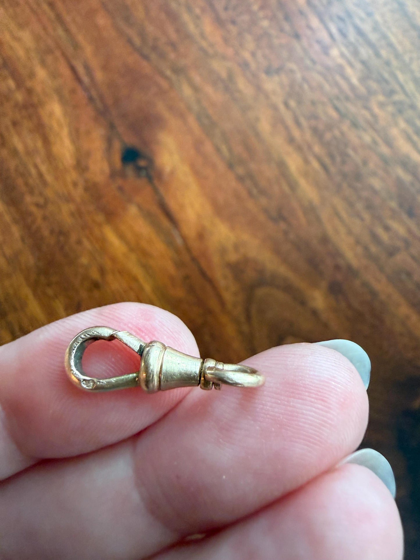 FRENCH ANTIQUE 18k GOLD Solid 1.8g Swivel Victorian Dog Clip Clasp Pendant Holder Extender Connector Neckmess Neckstack Sturdy Parts #8