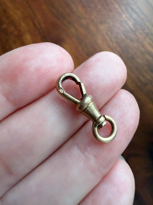 FRENCH ANTIQUE 18k GOLD Solid 1.8g Swivel Victorian Dog Clip Clasp Pendant Holder Extender Connector Neckmess Neckstack Sturdy Parts #8