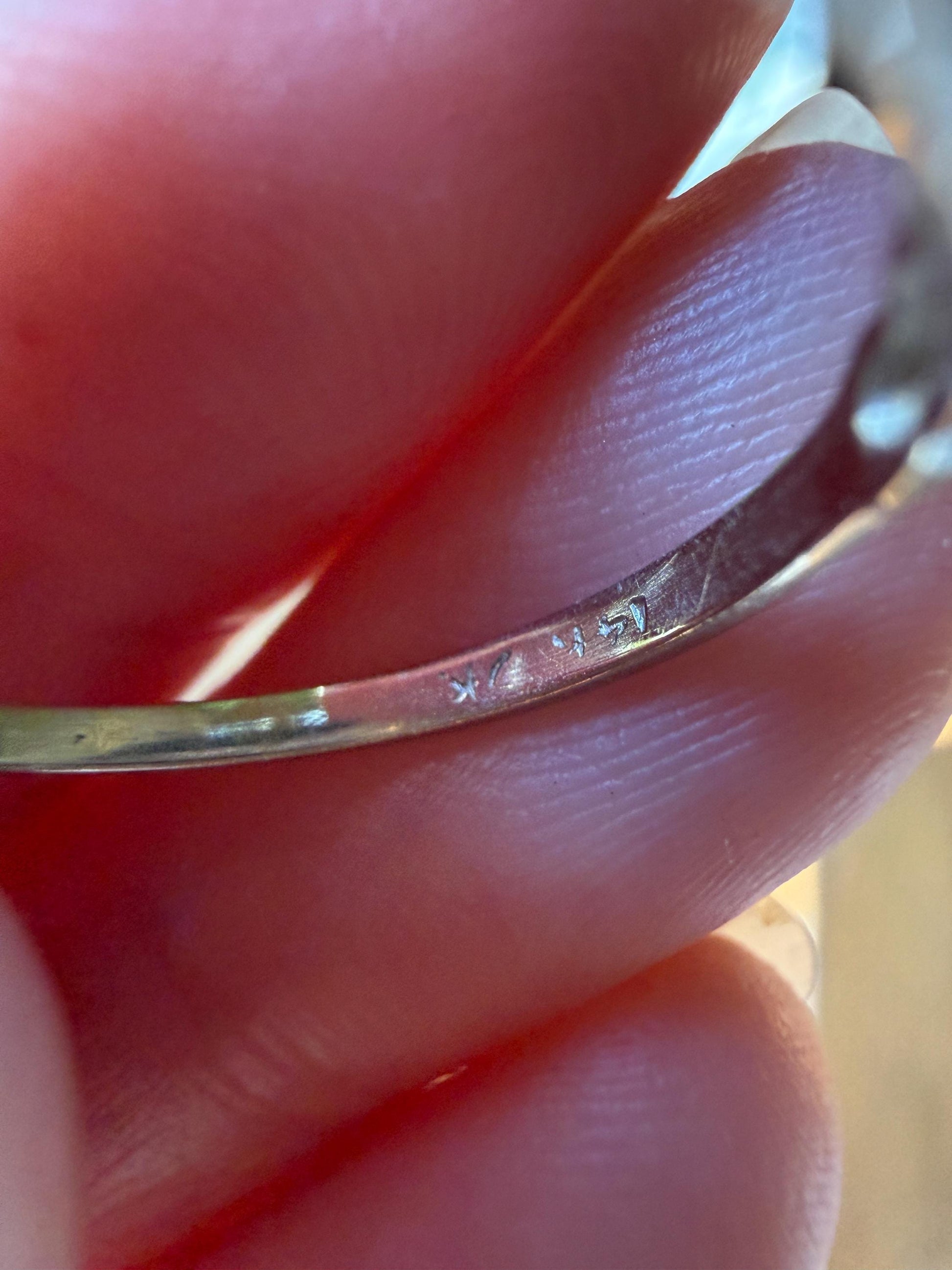 Antique Floral Skinniest Skinny Band Nine Stone Diamond Ring 14k White Gold Orange Blossom Forget Me Not Stacker Art Deco Wedding