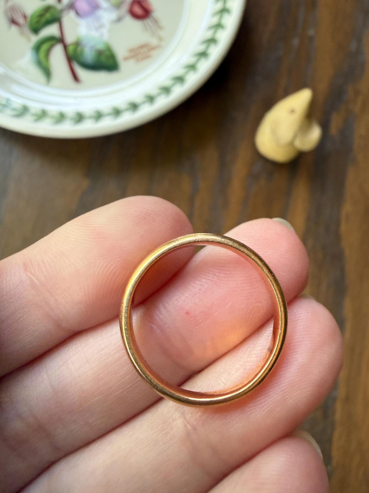 French Antique Wedding Band Solid 18k Gold Unisex Ring Stacker