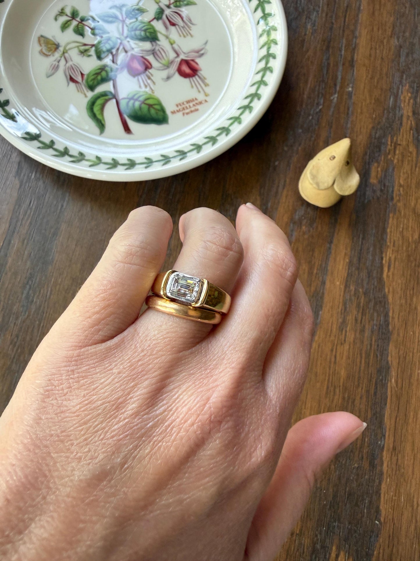 French Antique Wedding Band Solid 18k Gold Unisex Ring Stacker