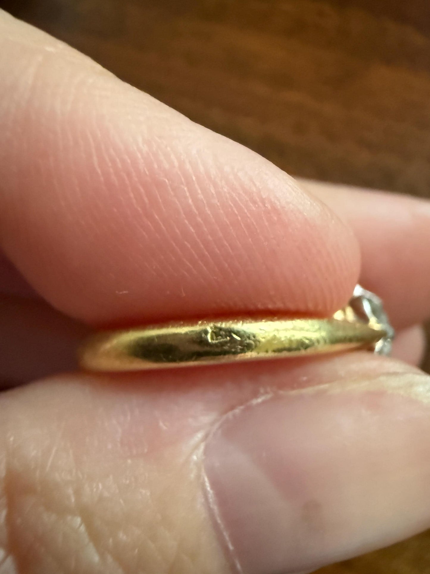 Antique Old Mine Cut Diamond Solitaire Ring French Victorian Period Hallmark 18k Gold Engagement Stacker Ruffled Halo
