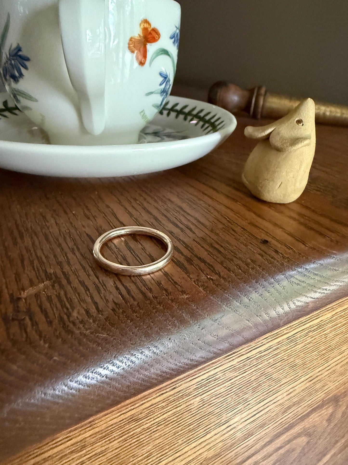 DATED 1851 Early VICTORIAN French Antique 18k Gold GIMMEL Large Unisex Wedding Band Skinny Puzzle RiNG Donut Stacker Comfort Fit Georgian