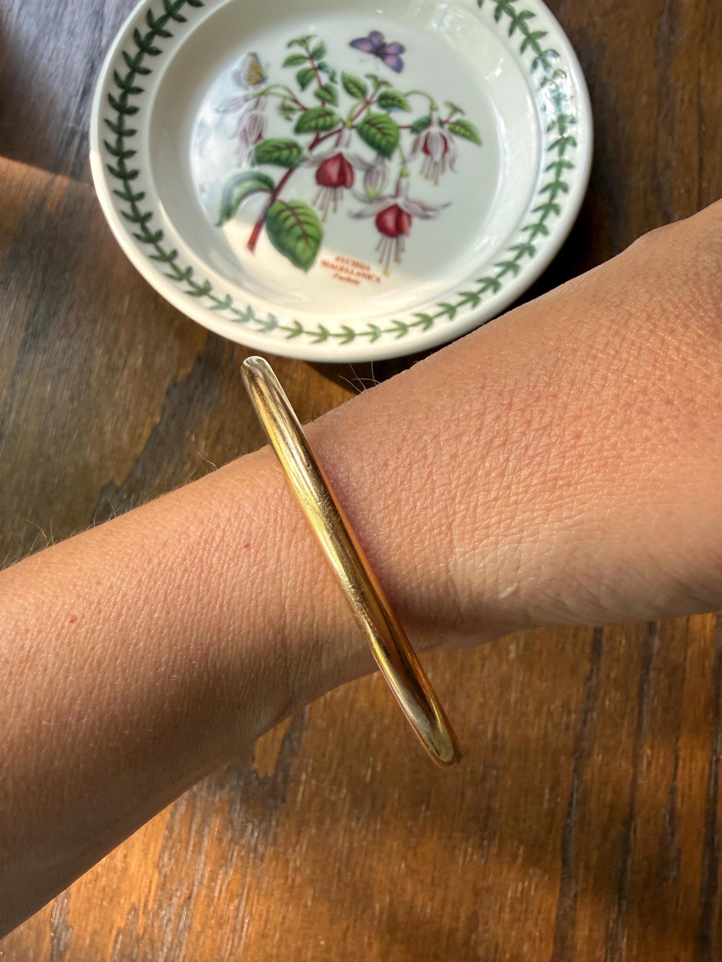 Vintage TIFFANY & Co. Round Slip On Bangle Bracelet 16.4g 18k GOLD Solid Donut Circle Pipe Stacker Wriststack 7" Wrist