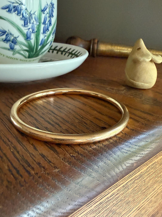 Vintage TIFFANY & Co. Round Slip On Bangle Bracelet 16.4g 18k GOLD Solid Donut Circle Pipe Stacker Wriststack 7" Wrist