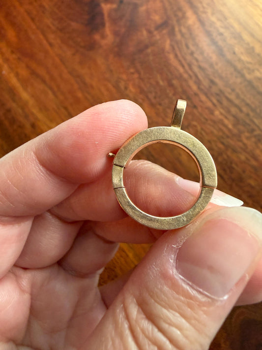 XL Large Spring Ring French ANTIQUE 2.2g 18k Gold Solid 18mm Clip Bolt Clasp Pendant Holder Connector Neckmess Neckstack Parts Findings