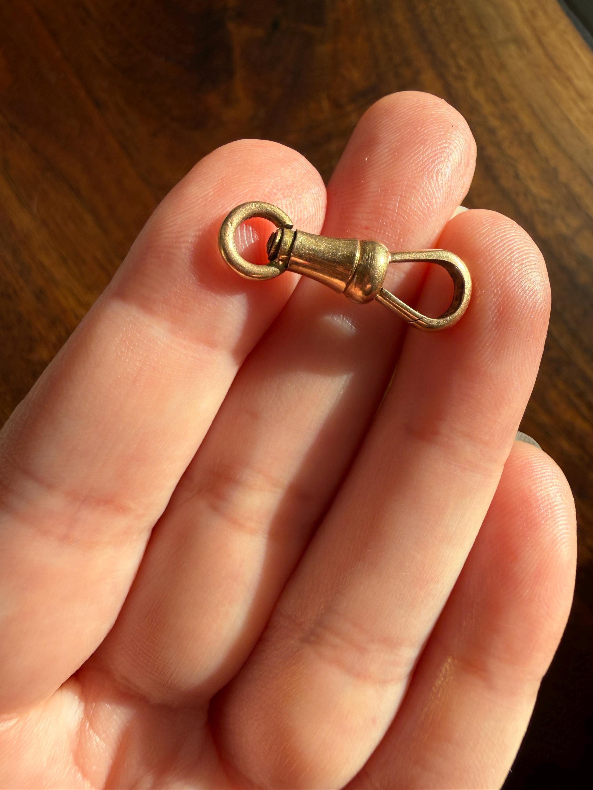 FRENCH ANTIQUE 18k GOLD Solid 2.2g Victorian Dog Clip Clasp Pendant Holder Extender Connector Neckmess Neckstack Sturdy Parts #6