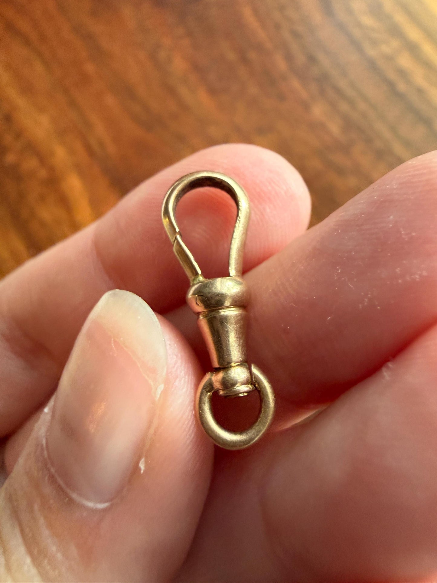 FRENCH ANTIQUE 18k GOLD Solid 2.1g Victorian Dog Clip Clasp Pendant Holder Extender Connector Neckmess Neckstack Sturdy Parts #7