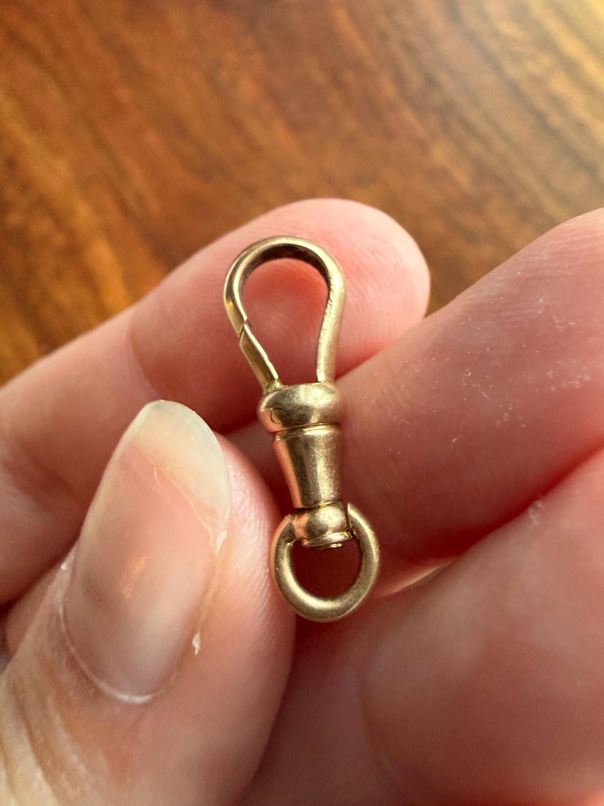 FRENCH ANTIQUE 18k GOLD Solid 2.1g Victorian Dog Clip Clasp Pendant Holder Extender Connector Neckmess Neckstack Sturdy Parts #7