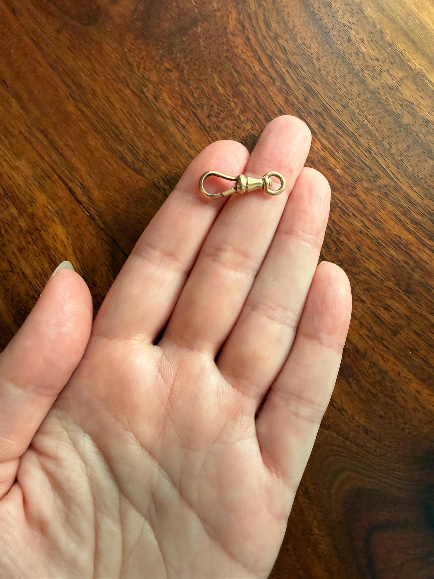 FRENCH ANTIQUE 18k GOLD Solid 2.1g Victorian Dog Clip Clasp Pendant Holder Extender Connector Neckmess Neckstack Sturdy Parts #7
