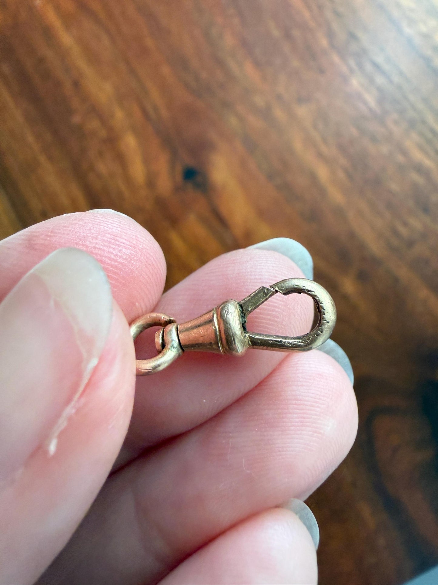 FRENCH ANTIQUE 18k GOLD Solid 1.8g Swivel Victorian Dog Clip Clasp Pendant Holder Extender Connector Neckmess Neckstack Sturdy Parts #8