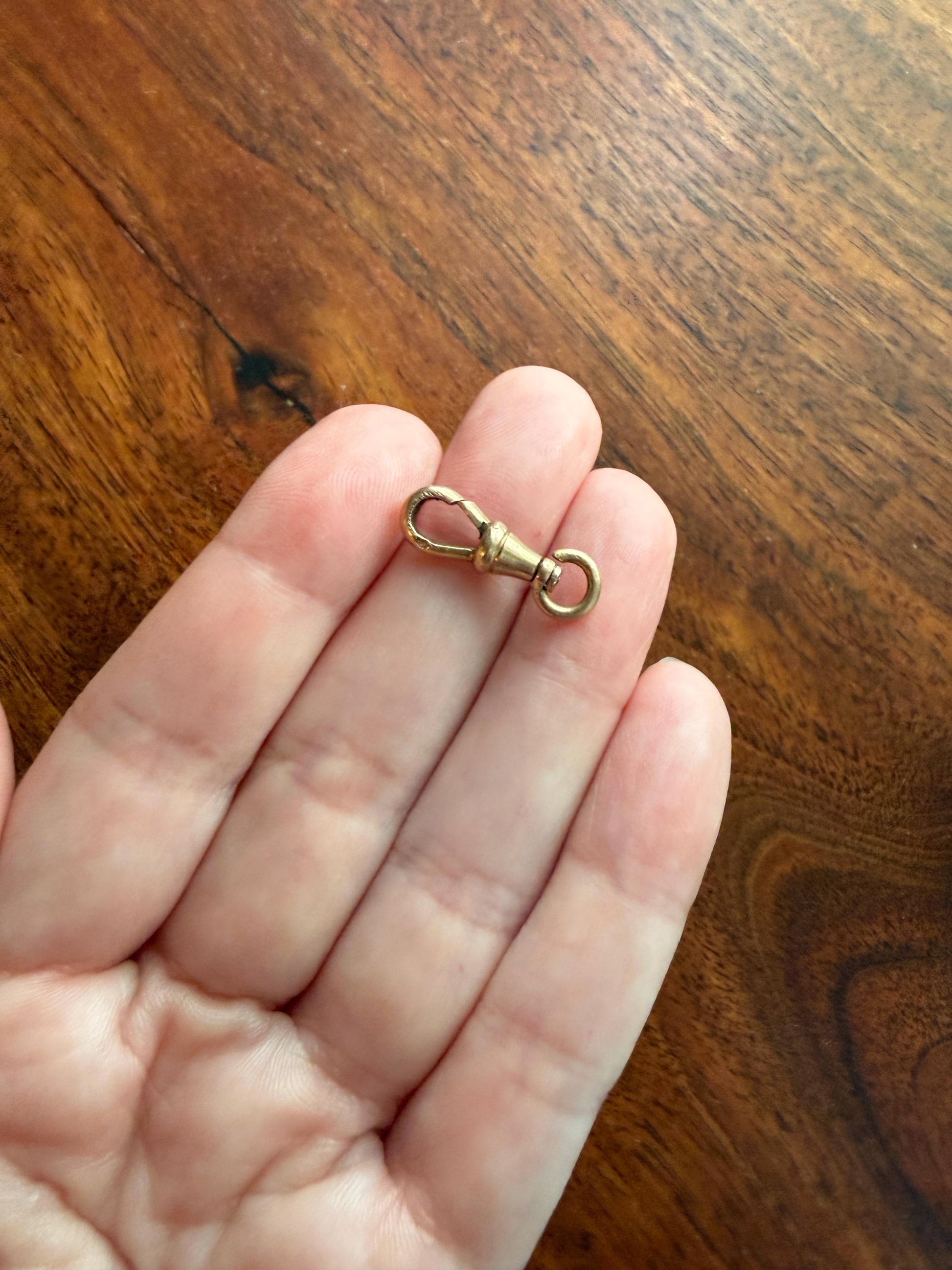 FRENCH ANTIQUE 18k GOLD Solid 1.8g Swivel Victorian Dog Clip Clasp Pendant Holder Extender Connector Neckmess Neckstack Sturdy Parts #8