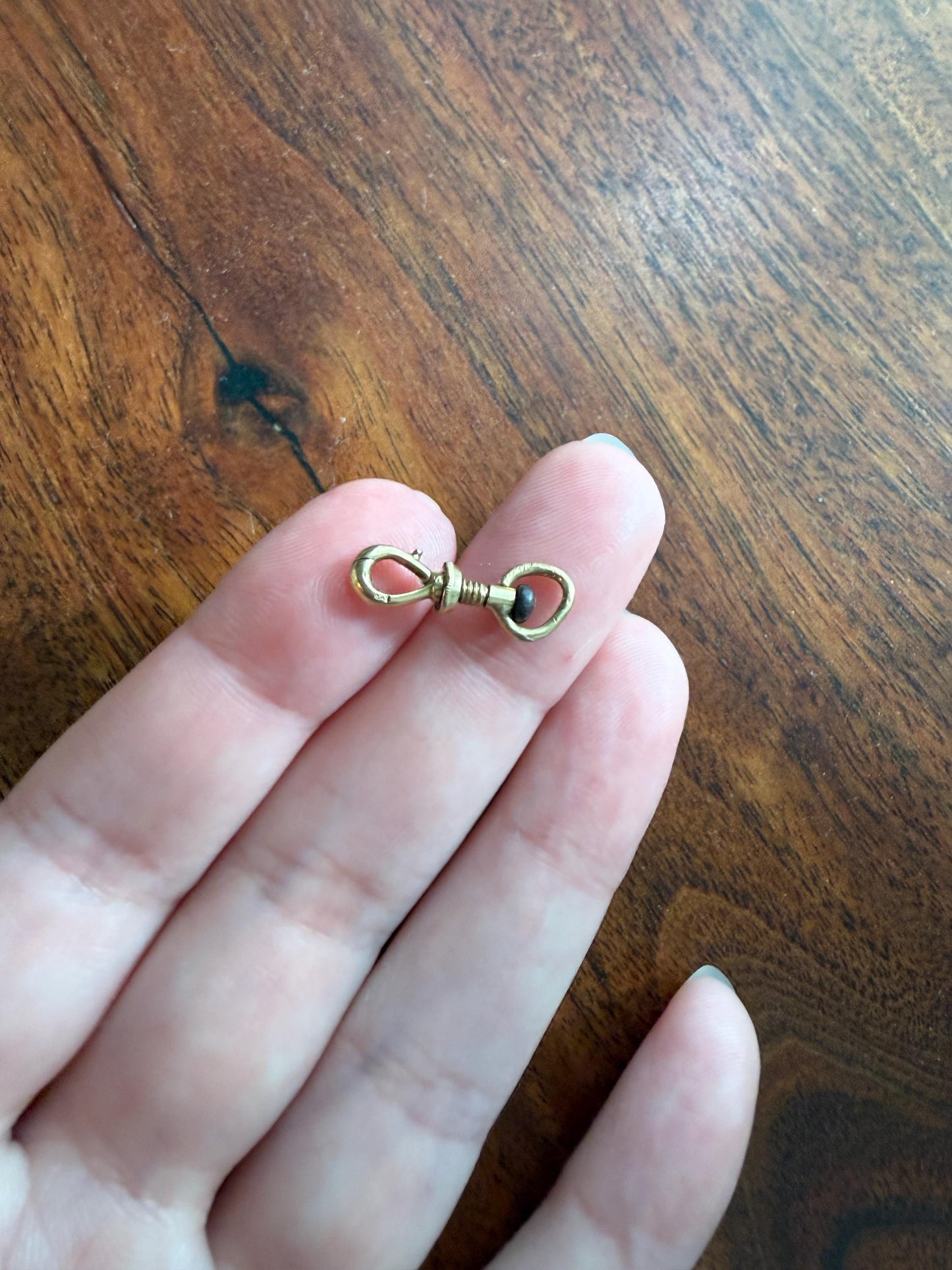 French ANTIQUE 1.2g 18k GOLD Solid Victorian Screw Bolt Dog Clip Clasp Pendant Swivel Holder Connector Neckmess Neckstack Parts #5