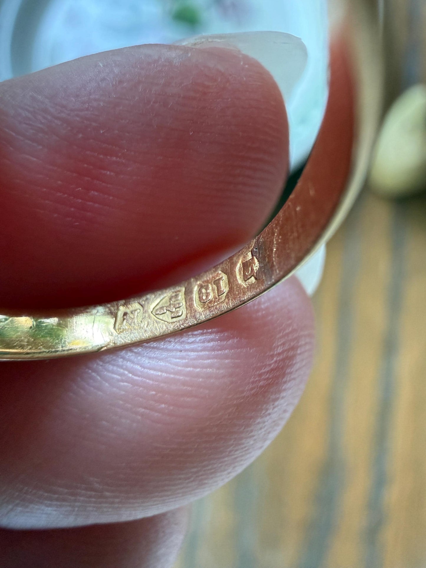 Victorian c1896 Antique 2.75g 18k Gold TURQUOISE Five Stone Band Ring At Cost of Materials Stacker