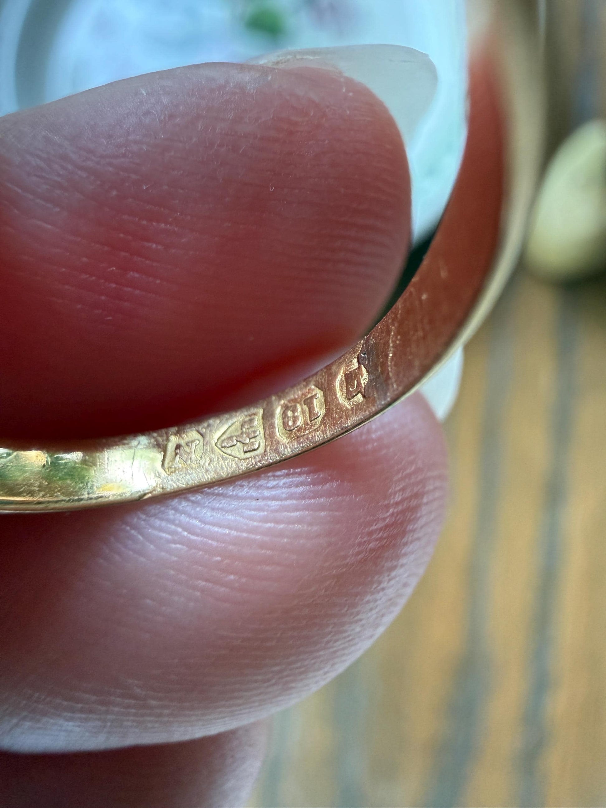 Victorian c1896 Antique 2.75g 18k Gold TURQUOISE Five Stone Band Ring At Cost of Materials Stacker