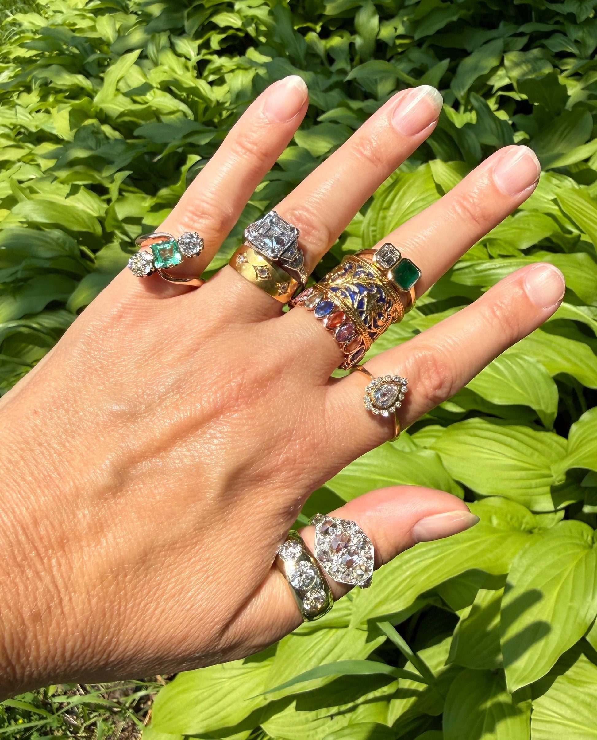 Vintage Halo Ring with Chunky .6 Carat Antique Old Mine Cut PEAR Diamond Eye Clean & Old Single Cuts Bezel Set Ring Teardrop Stacker