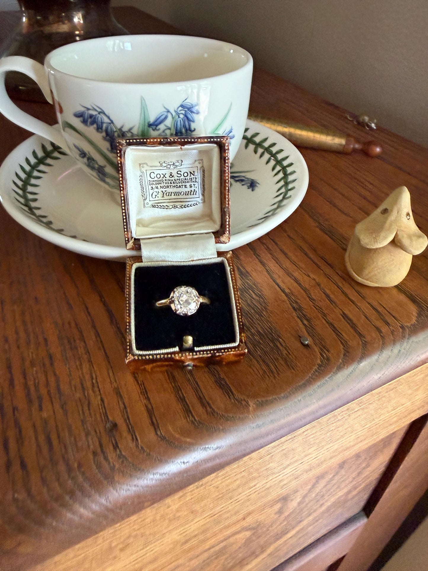 Original Antique Eye Clean 2.1 Carats Natural Old Mine Cut DiAMOND Solitaire Ring French 18k GOLD Engagement Art Deco 2.1Ctw