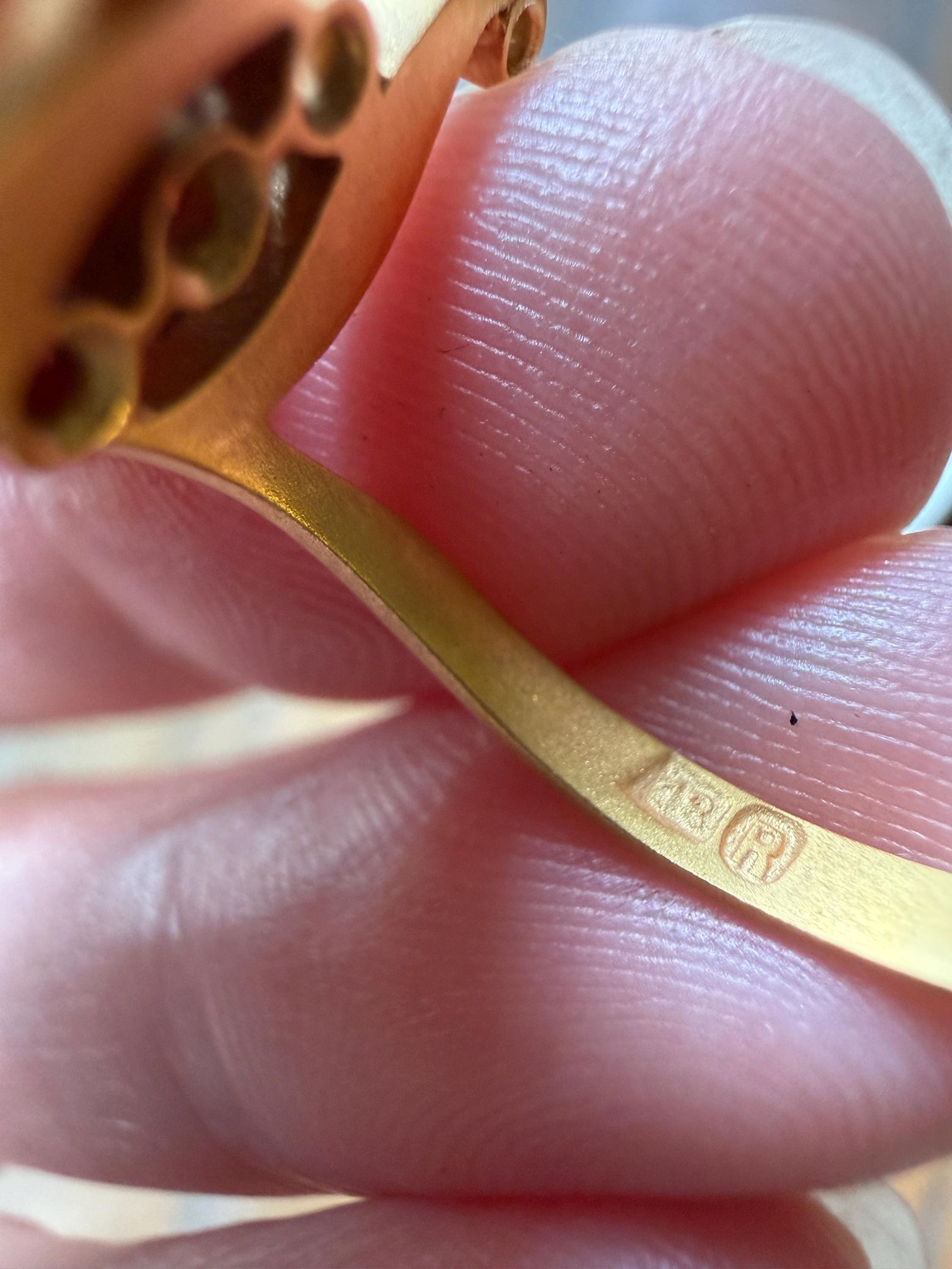 FEATHER Art Nouveau Old Mine Cut Diamond Swirl Ring 18k Gold Antique Band Bypass Movement Sparkle Brushed Satin Matte Finish Texture