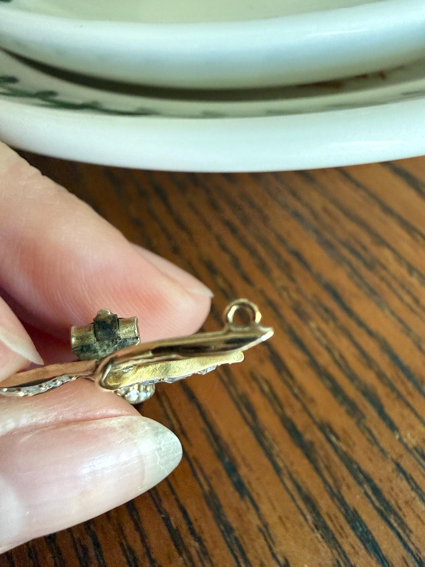 Antique VICTORIAN Juicy GARNET Figural Pendant Rose Cut Diamond Floral Brooch Pin 14k Gold Extender Connector Red Purple Pink