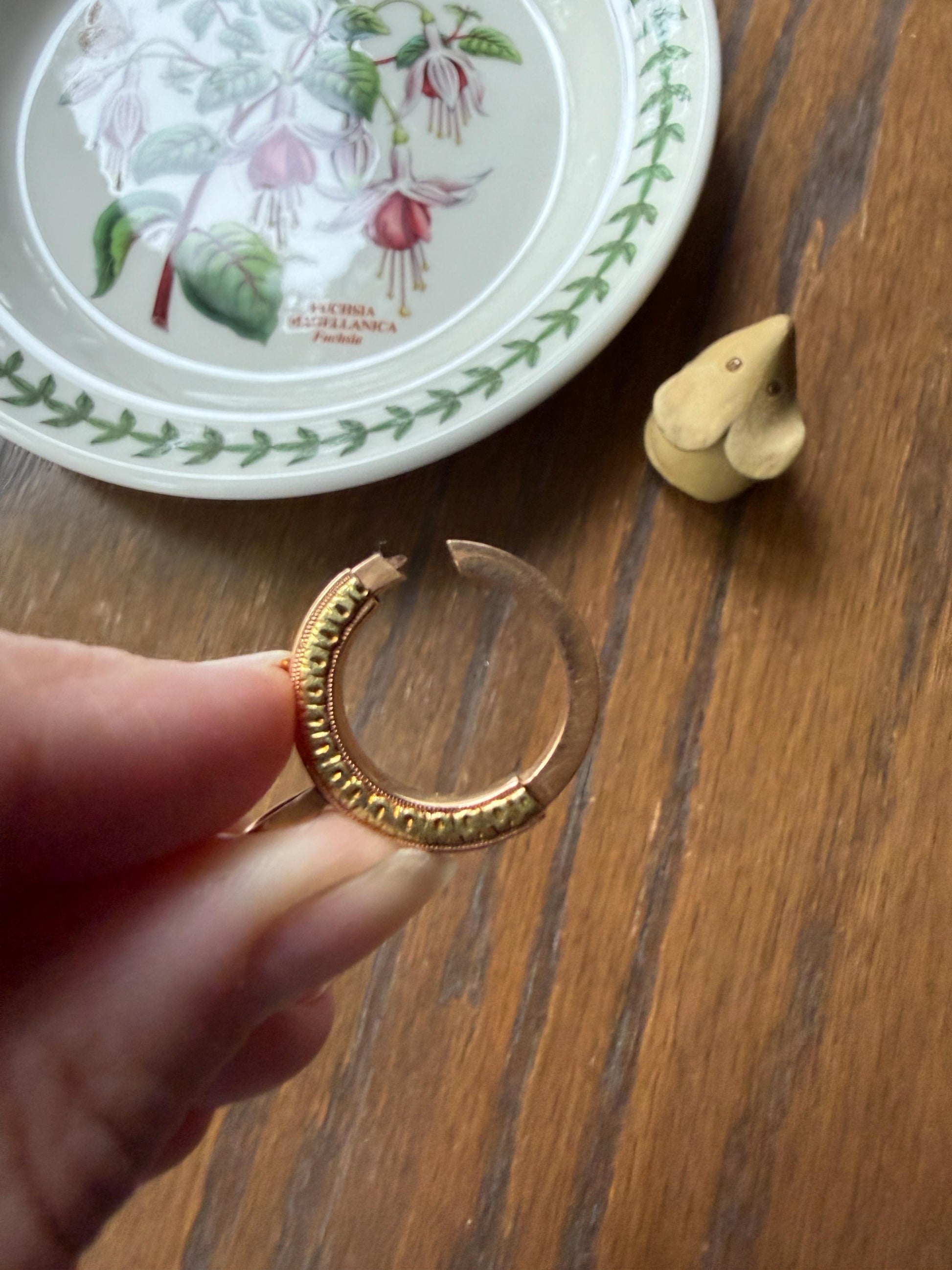 Acanthus LEAF XL Large Spring Ring ANTIQUE 5g Green Colored 18k Gold Solid 21mm Clip Bolt Clasp French Pendant Holder Parts Findings