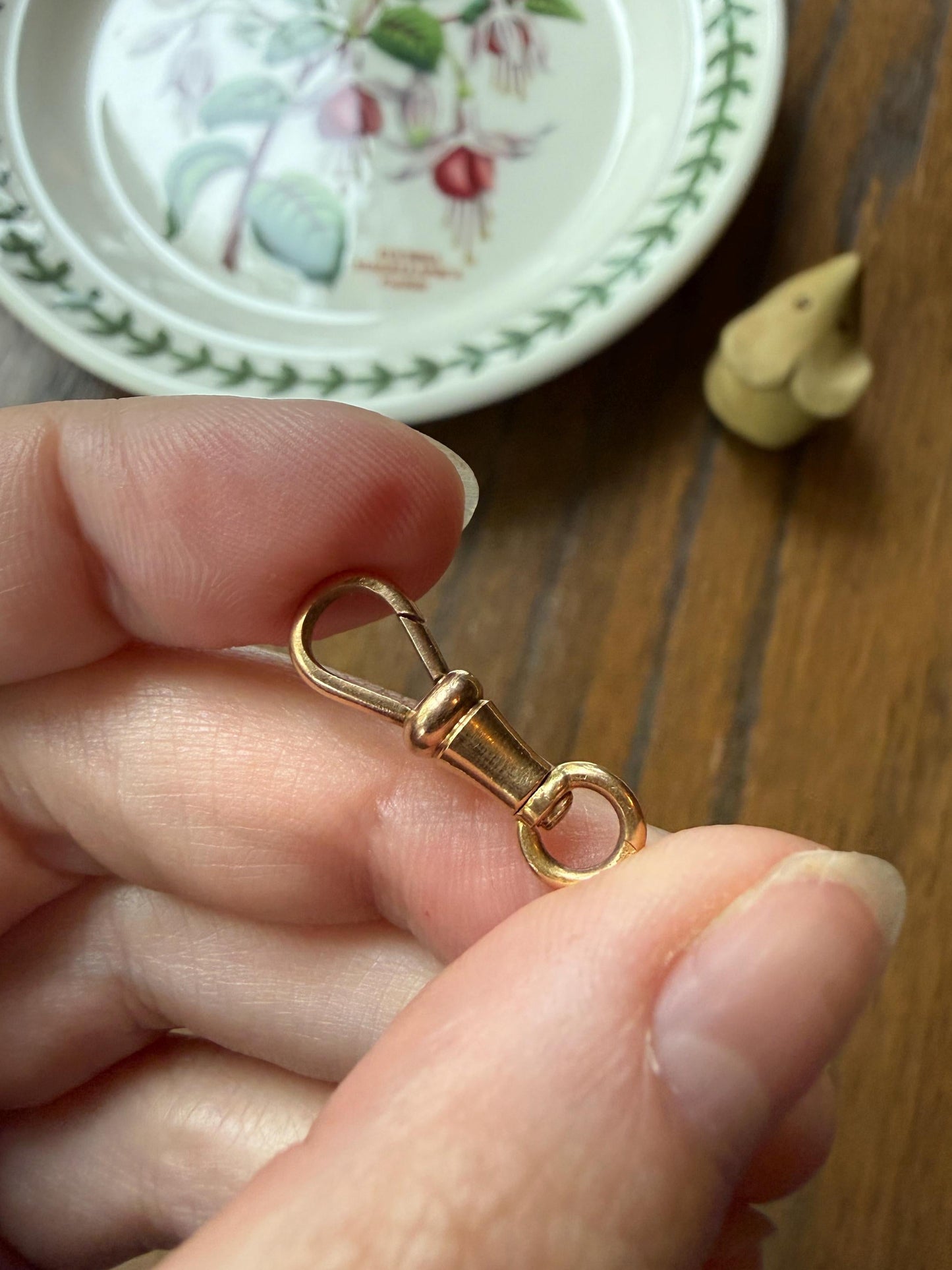 FRENCH ANTIQUE 18k GOLD Solid 2g Victorian Dog Clip Clasp Pendant Holder Extender Connector Neckmess Neckstack Sturdy Parts