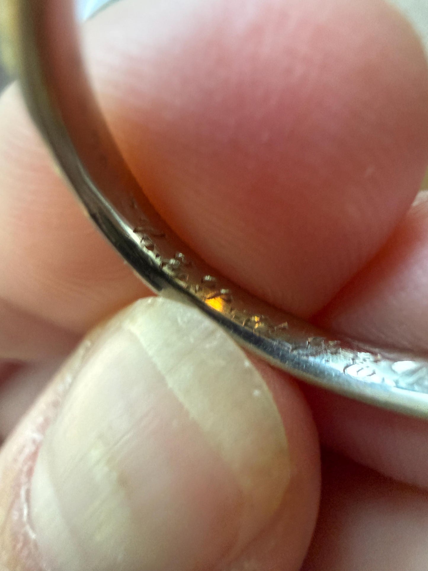 DATED 12/28 1932 ORANGE BLOSSOM Floral Embossed Vintage Art Deco 18k White Gold Solid Eternity Stacker Skinny Wedding Band Pansy Flowers