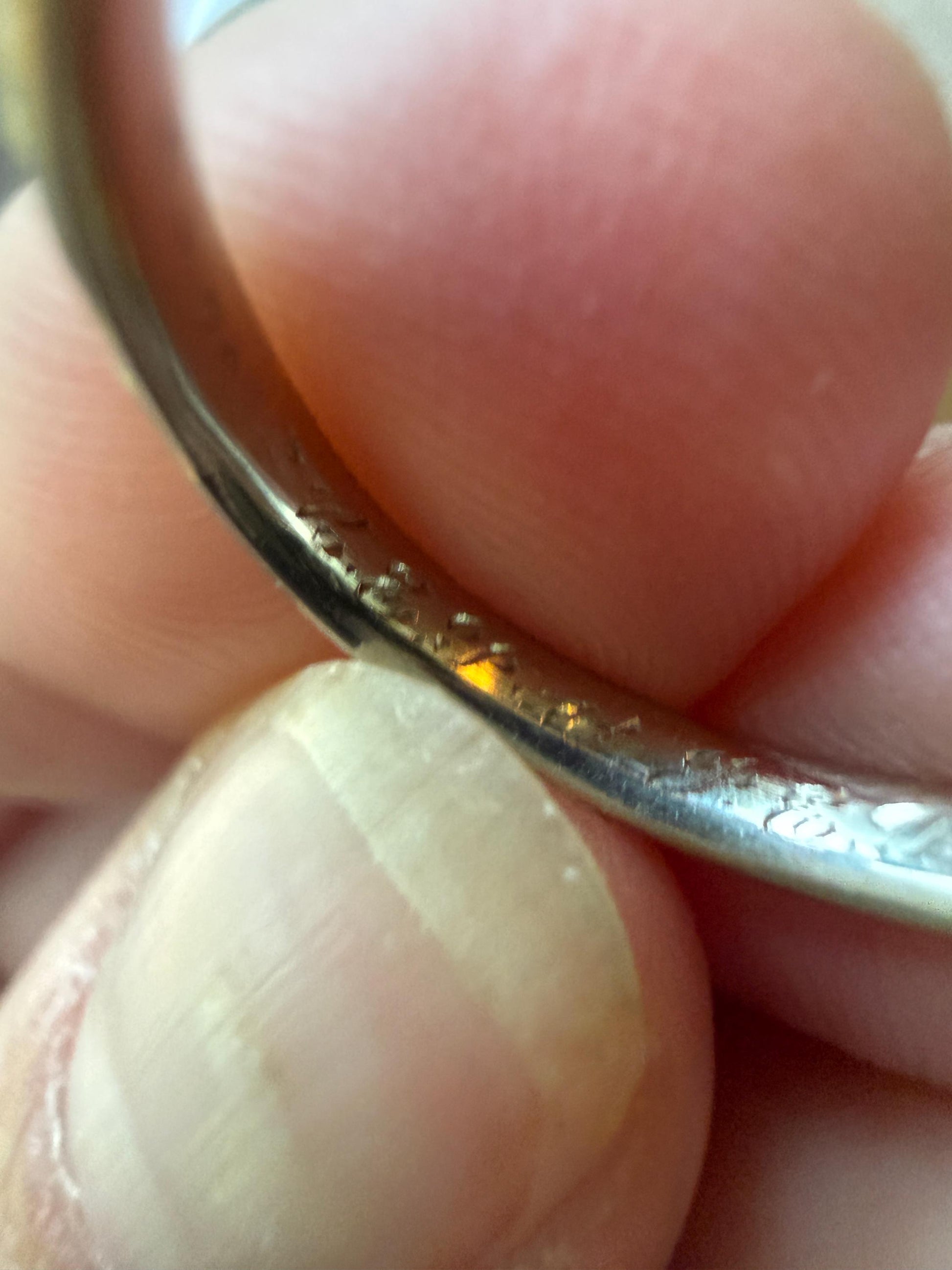 DATED 12/28 1932 ORANGE BLOSSOM Floral Embossed Vintage Art Deco 18k White Gold Solid Eternity Stacker Skinny Wedding Band Pansy Flowers