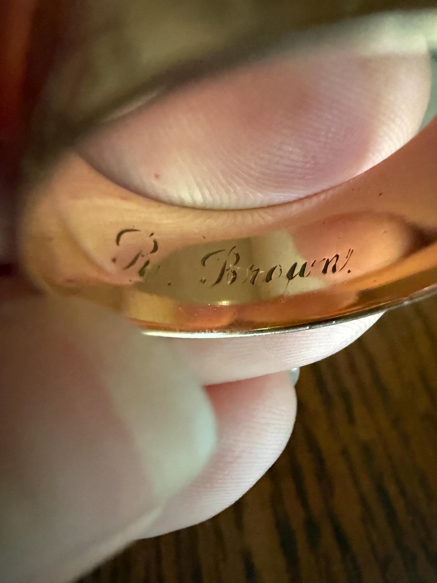 BUTTERFLIES and FLOWERS Wonderful Antique Hand Engraved Wedding Eternity Ring 14k Gold Solid by JR Wood 9mm Wide Cigar Band
