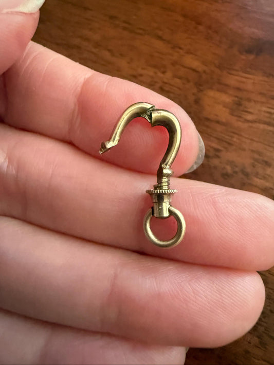 ANTIQUE 10k Gold Cased Swivel Dog Clip with Screw Bolt Clasp VICTORIAN Parts Findings Pendant Holder Connector