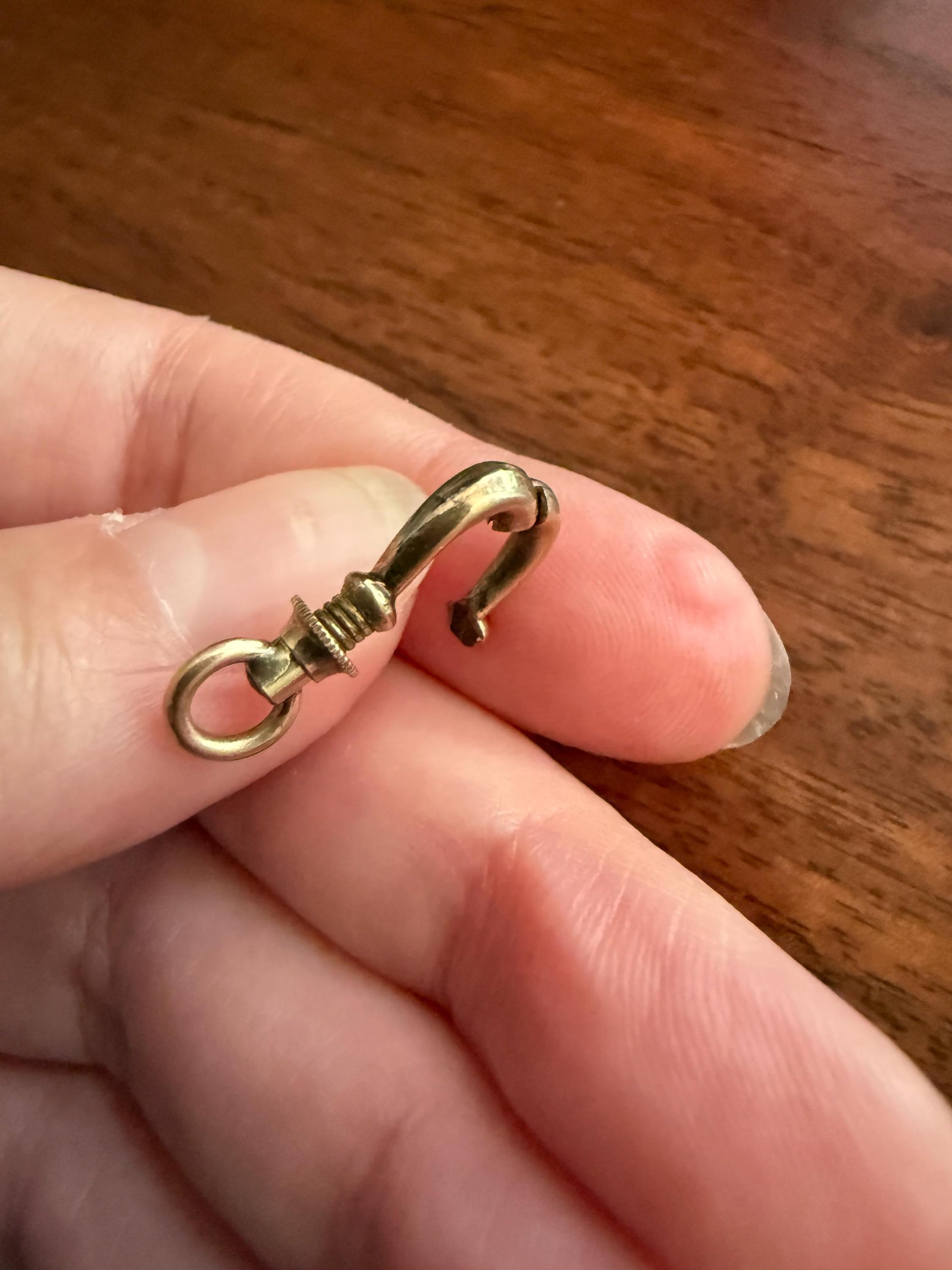 ANTIQUE 10k Gold Cased Swivel Dog Clip with Screw Bolt Clasp VICTORIAN Parts Findings Pendant Holder Connector
