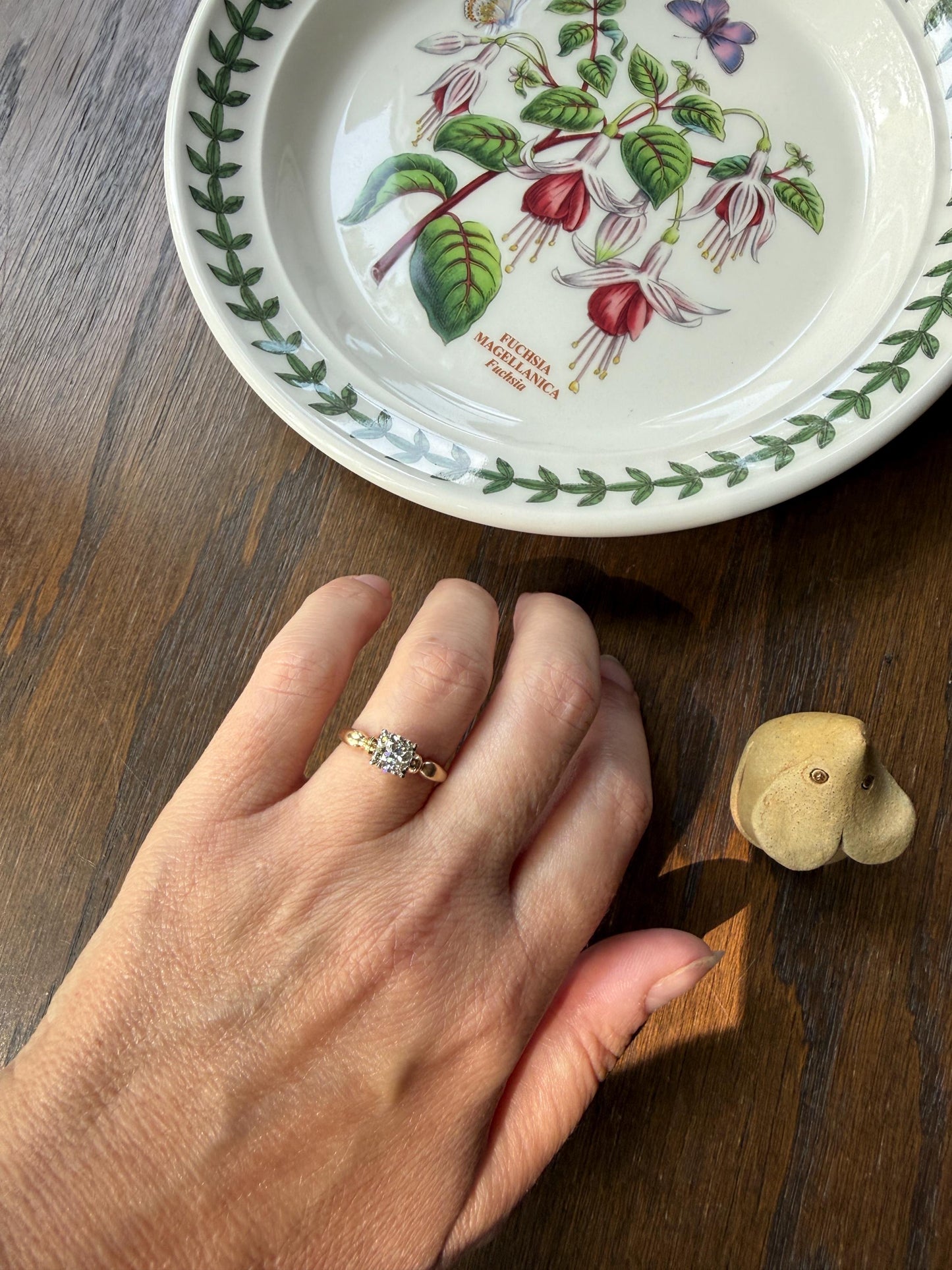 Antique .7 Carat Old European Cut DIAMOND Solitaire Engagement Ring Stacker 14k Yellow Gold Wedding Something Old Daily Wear Prong Set Gift