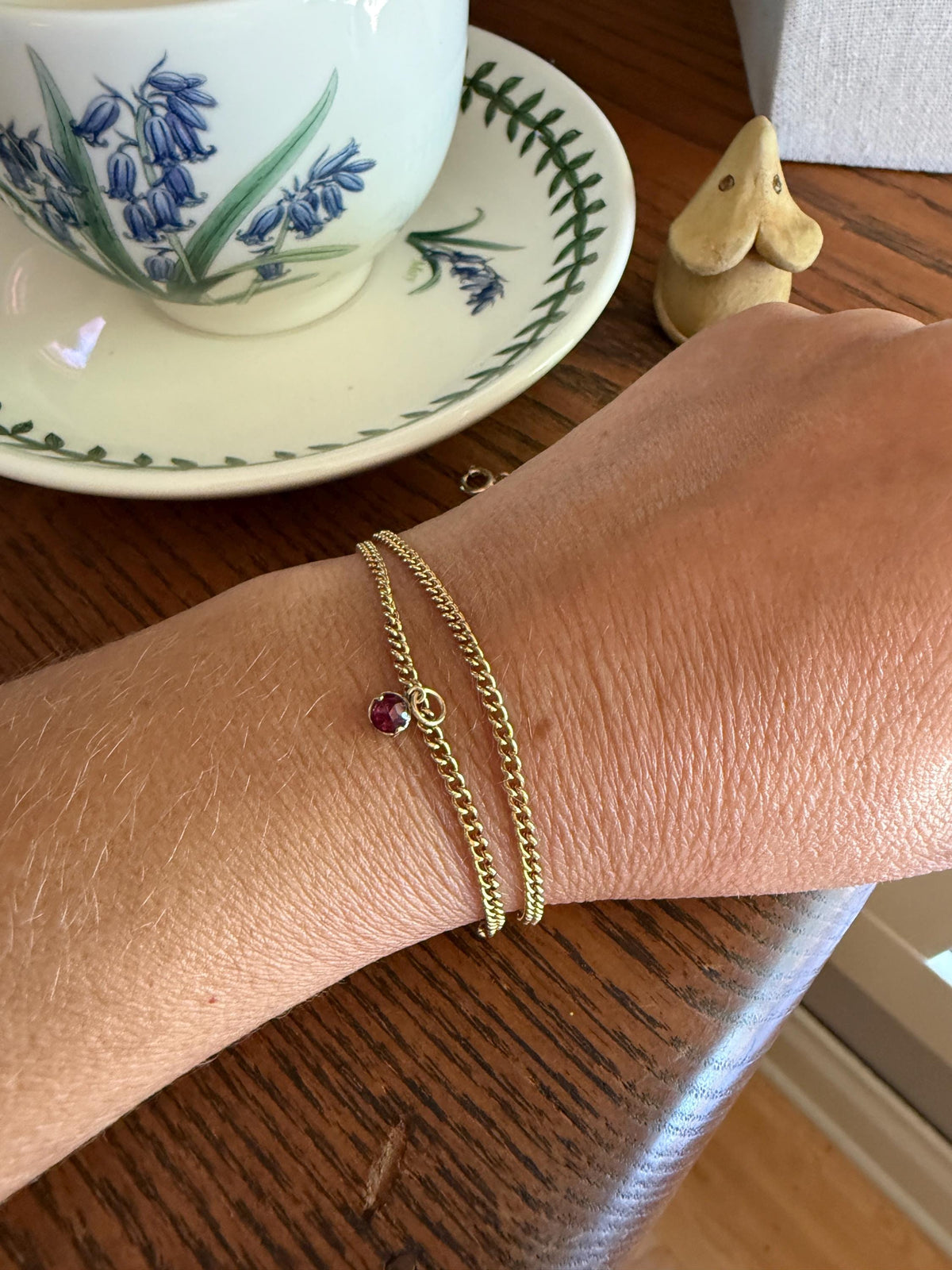 Teensiest Tiny ANTIQUE One Juicy Perpignan GARNET Pendant Bracelet Charm 18k 14k Gold Victorian Foil Back Minimalist Glowing Pink Red Purple