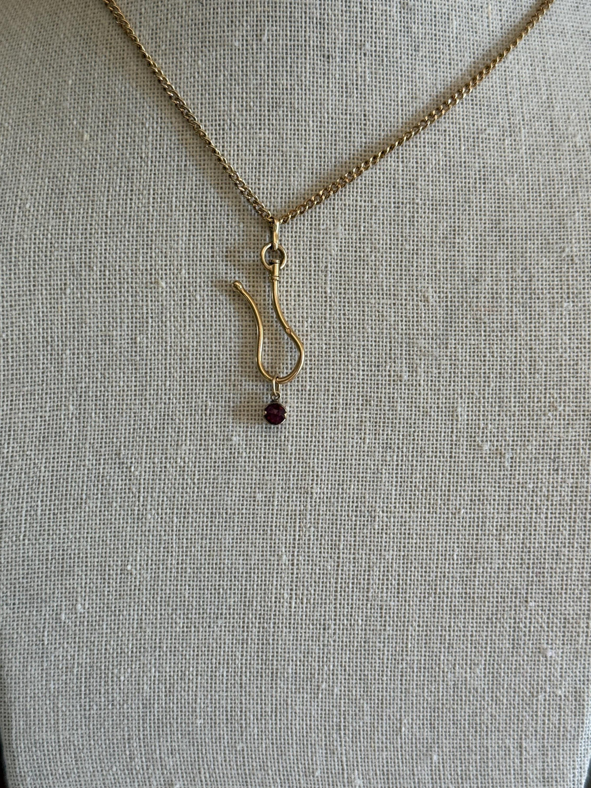 Teensiest Tiny ANTIQUE One Juicy Perpignan GARNET Pendant Bracelet Charm 18k 14k Gold Victorian Foil Back Minimalist Glowing Pink Red Purple