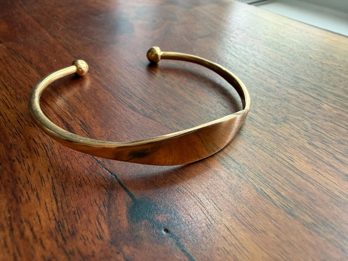 HEAVY French Vintage to Antique 17g 18k Gold Gold Solid Tension Cuff Bangle Adjustable Bracelet French Minimalist Wriststack To Engrave