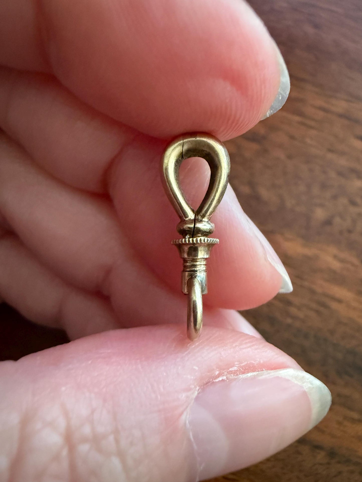 ANTIQUE 10k Gold Cased Swivel Dog Clip with Screw Bolt Clasp VICTORIAN Parts Findings Pendant Holder Connector