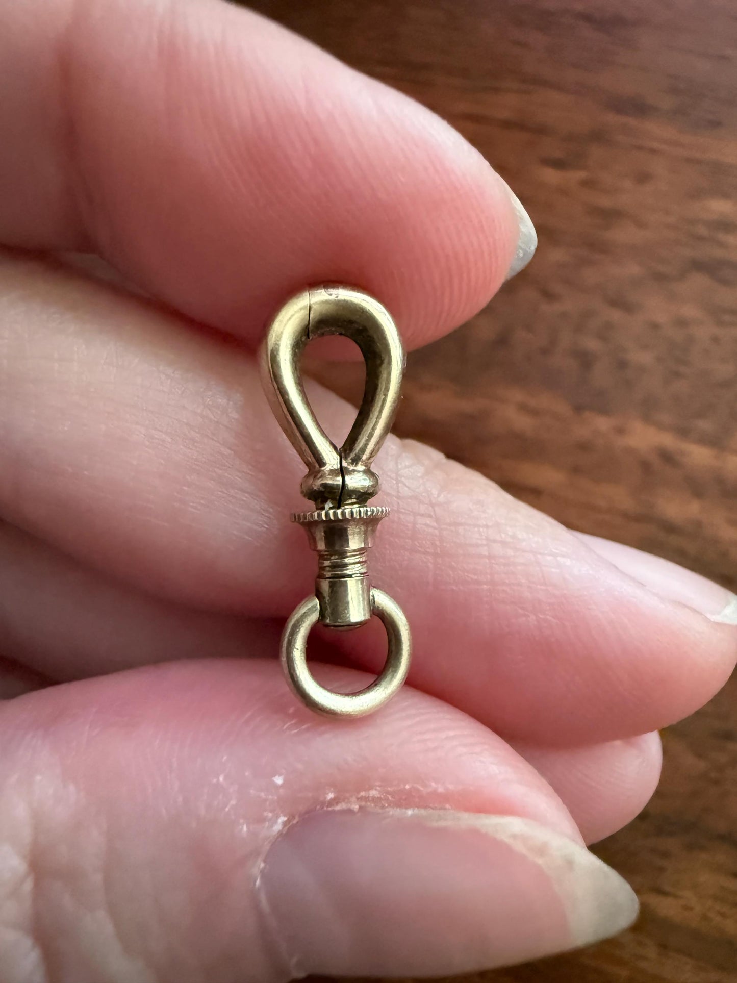ANTIQUE 10k Gold Cased Swivel Dog Clip with Screw Bolt Clasp VICTORIAN Parts Findings Pendant Holder Connector