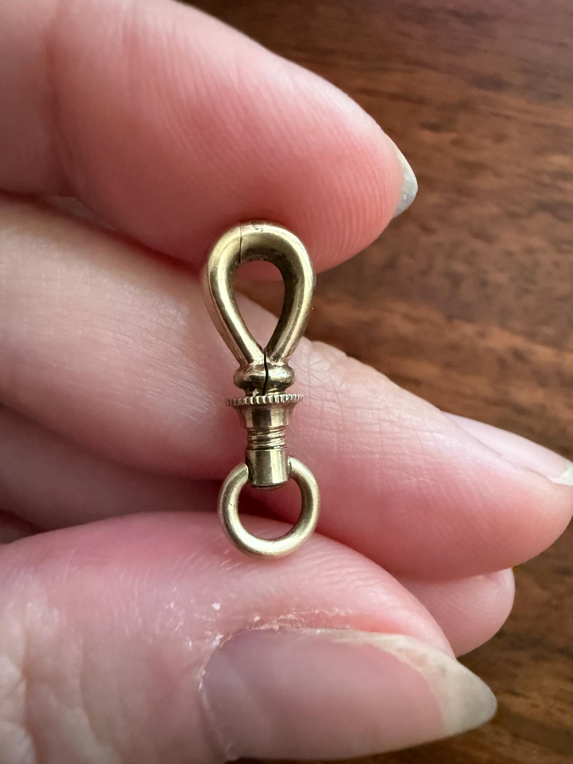 ANTIQUE 10k Gold Cased Swivel Dog Clip with Screw Bolt Clasp VICTORIAN Parts Findings Pendant Holder Connector