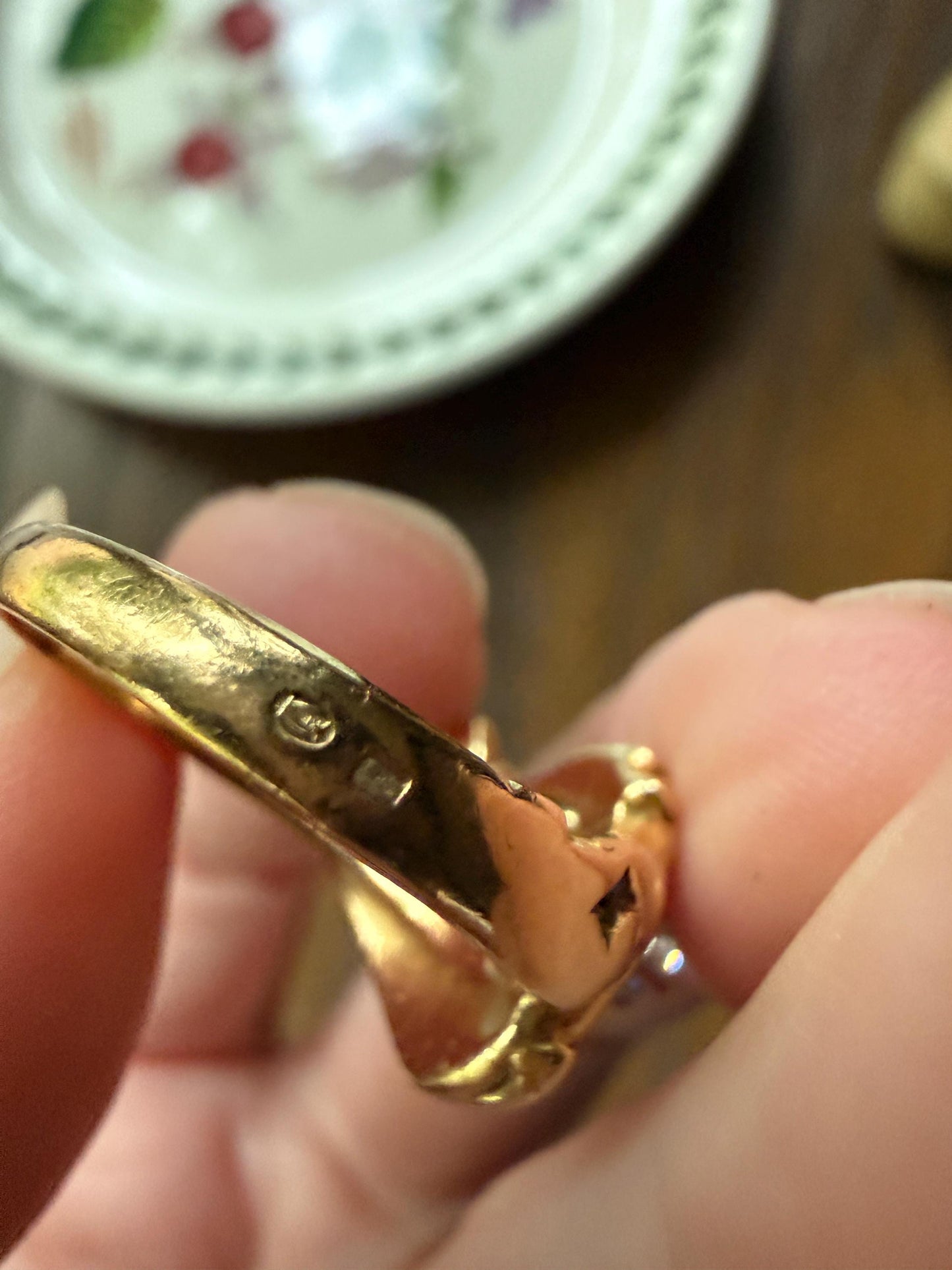 DRAGON Heavy Antique Griffin Old Mine Cut Diamond in Mouth Figural Ring 7.8g 18k Gold Solid Chimera Gargoyle Belle Epoque Art Nouveau Wings