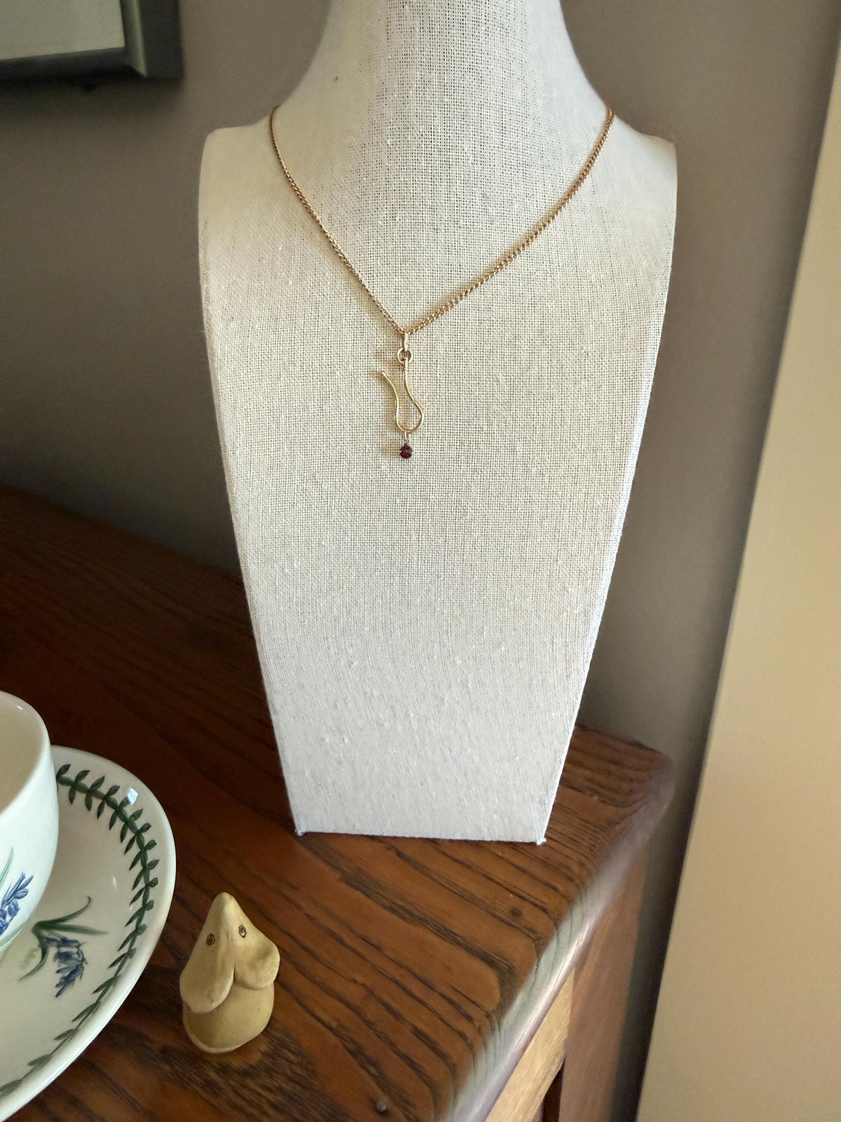 Teensiest Tiny ANTIQUE One Juicy Perpignan GARNET Pendant Bracelet Charm 18k 14k Gold Victorian Foil Back Minimalist Glowing Pink Red Purple
