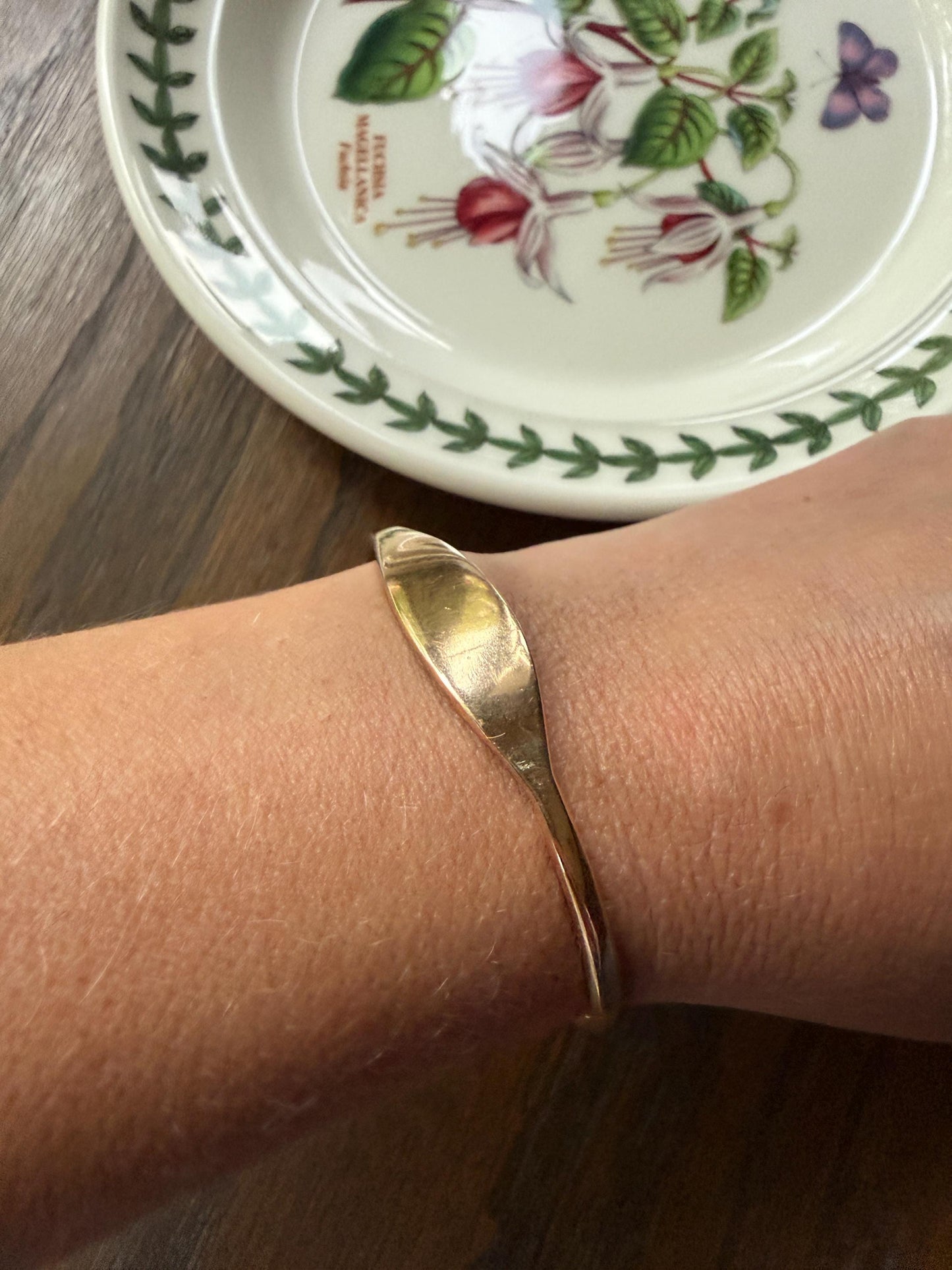 HEAVY French Vintage to Antique 17g 18k Gold Gold Solid Tension Cuff Bangle Adjustable Bracelet French Minimalist Wriststack To Engrave