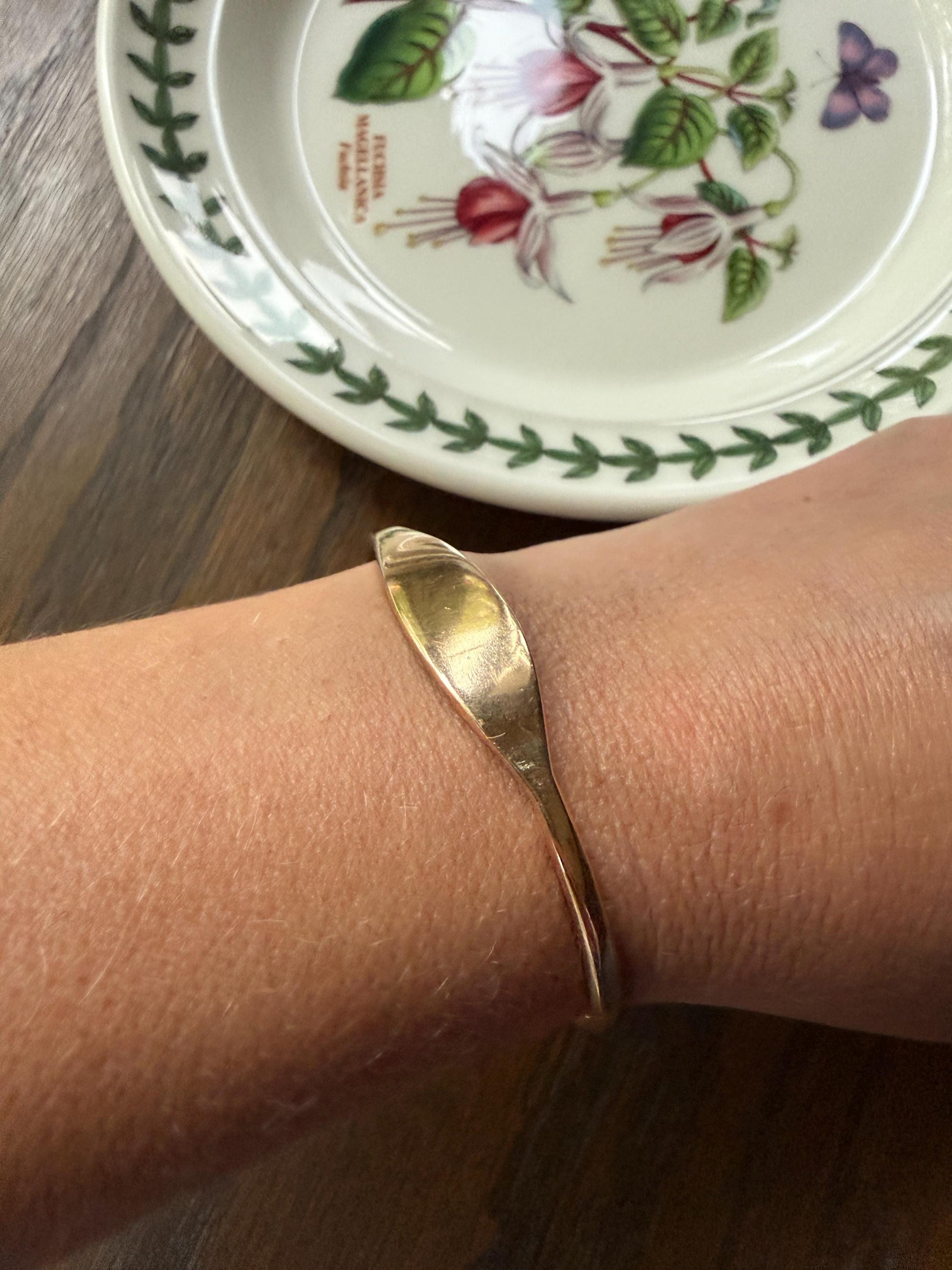 HEAVY French Vintage to Antique 17g 18k Gold Gold Solid Tension Cuff Bangle Adjustable Bracelet French Minimalist Wriststack To Engrave