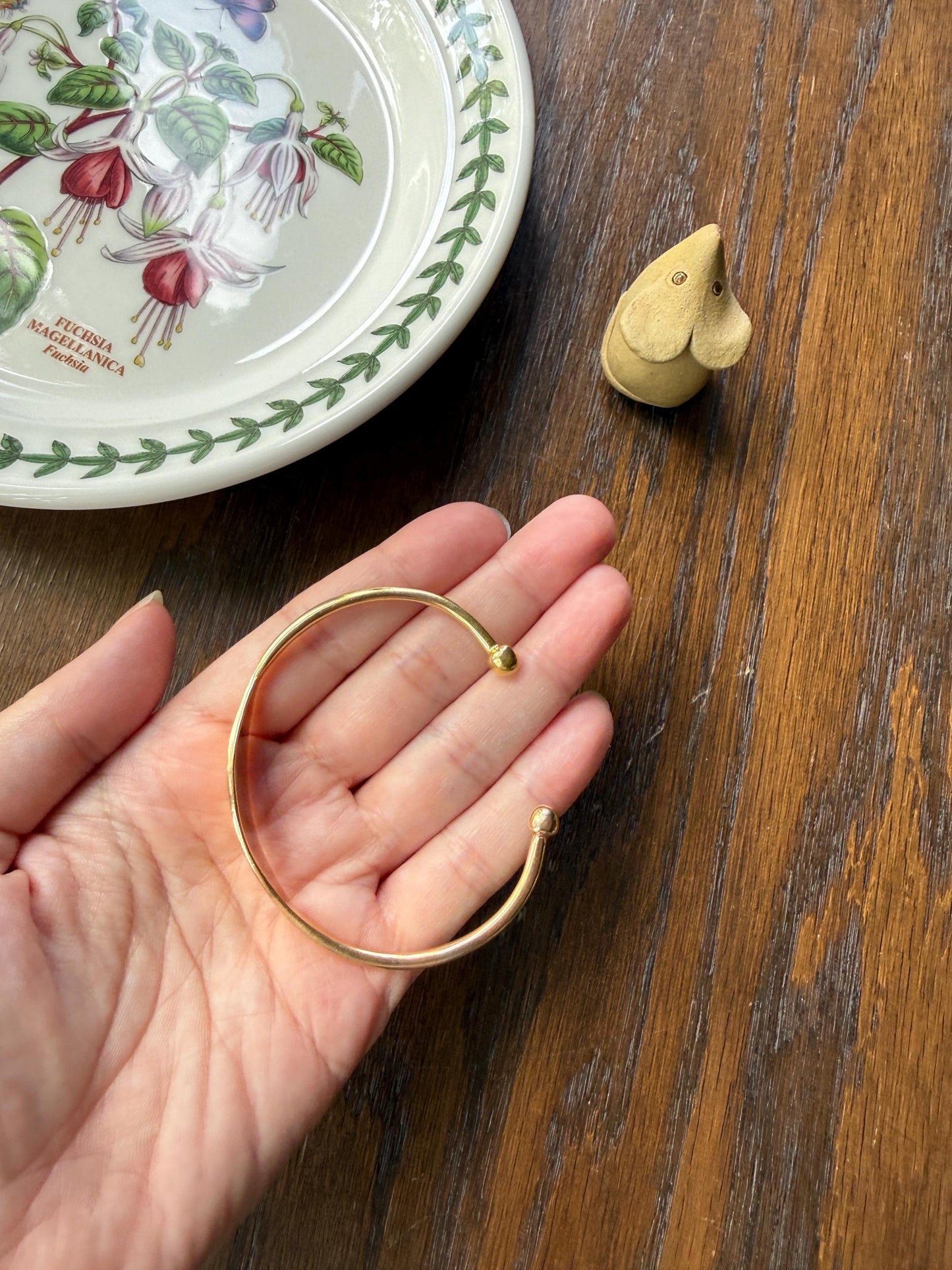 HEAVY French Vintage to Antique 17g 18k Gold Gold Solid Tension Cuff Bangle Adjustable Bracelet French Minimalist Wriststack To Engrave