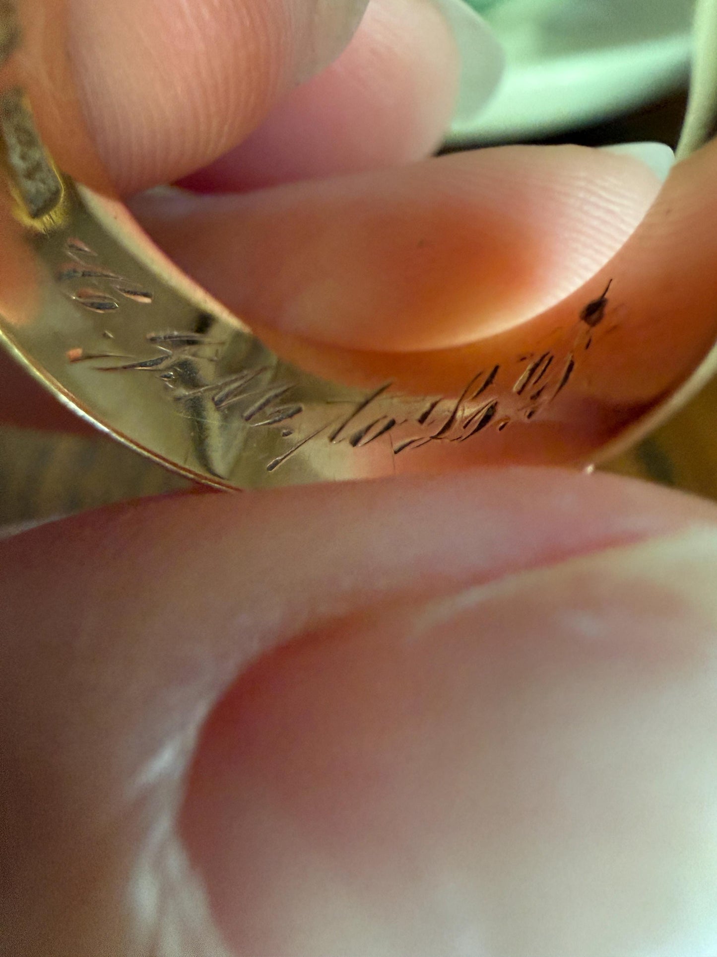 Victorian ANTIQUE Extra WIDE 7.7mm Wedding Band Engraved Ring 14k Gold Solid Romantic Stacker