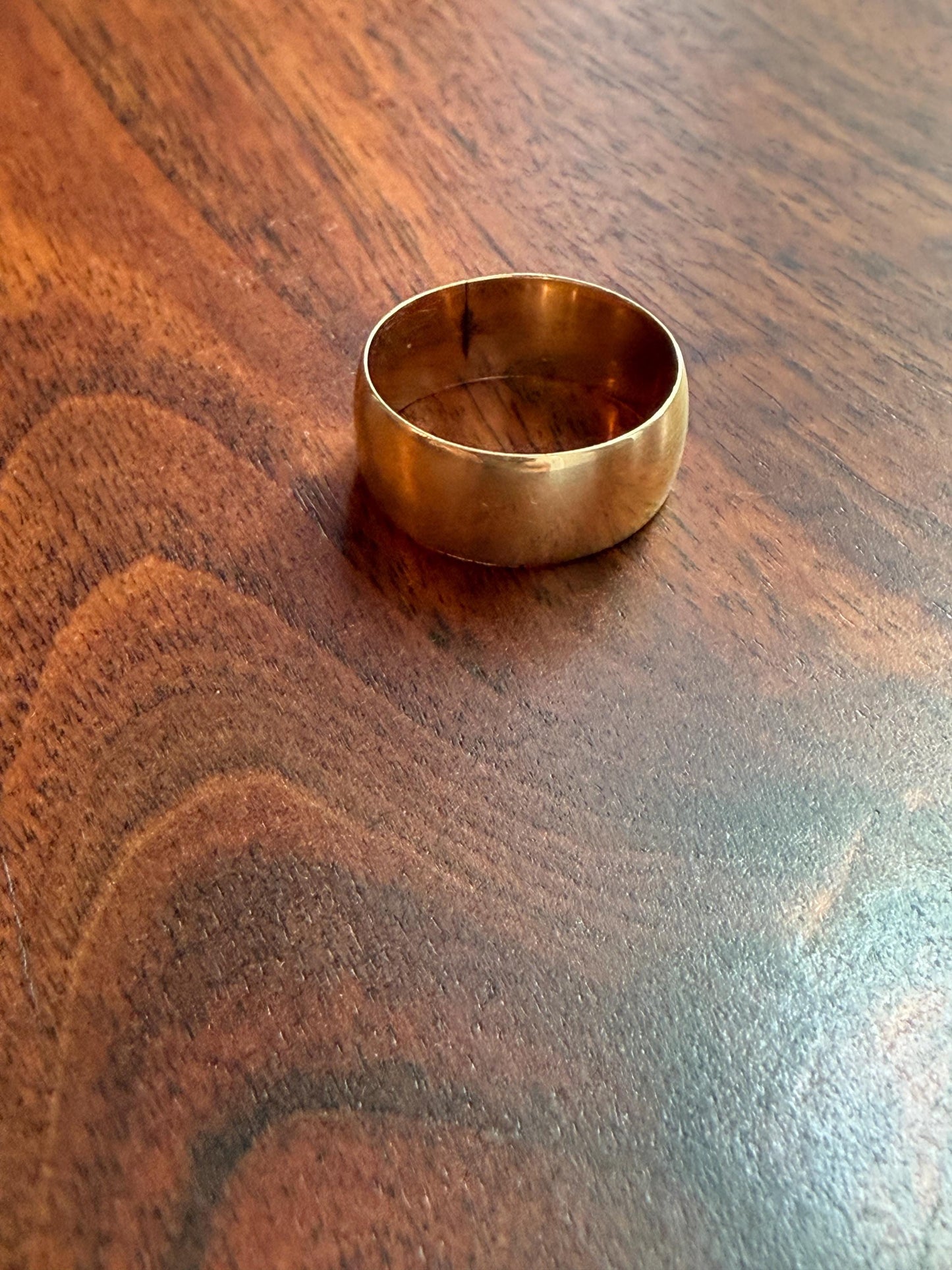 Victorian ANTIQUE Extra WIDE 7.7mm Wedding Band Engraved Ring 14k Gold Solid Romantic Stacker