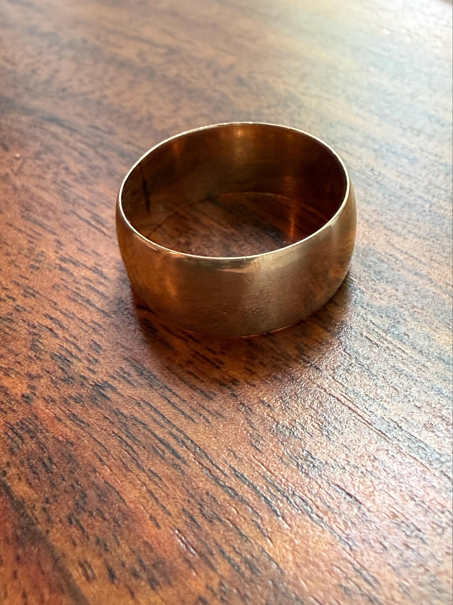 Victorian ANTIQUE Extra WIDE 7.7mm Wedding Band Engraved Ring 14k Gold Solid Romantic Stacker