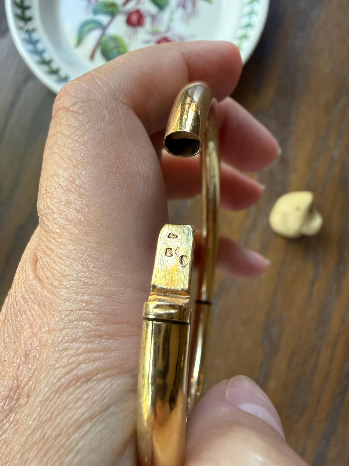French Antique Period Hallmark Oval Donut Hinged Bangle Bracelet 17.4g 18k GOLD Solid Pipe Stacker Wriststack Staple Glowing Victorian
