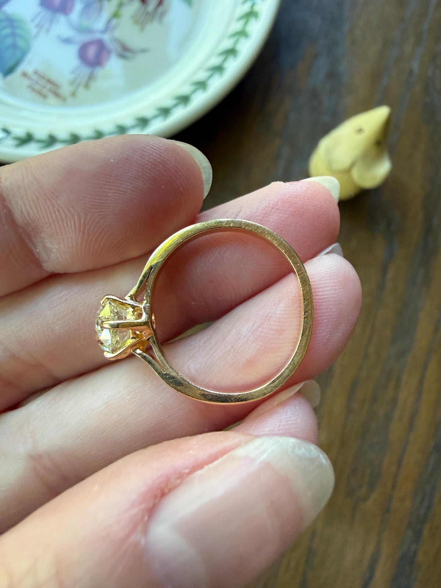 Antique 1.3 CARAT Natural Eye Clean Old Mine Cushion Cut DIAMOND Solitaire French Vintage Engagement Ring 18k Gold Solid Yellow 1.3Ct OMC