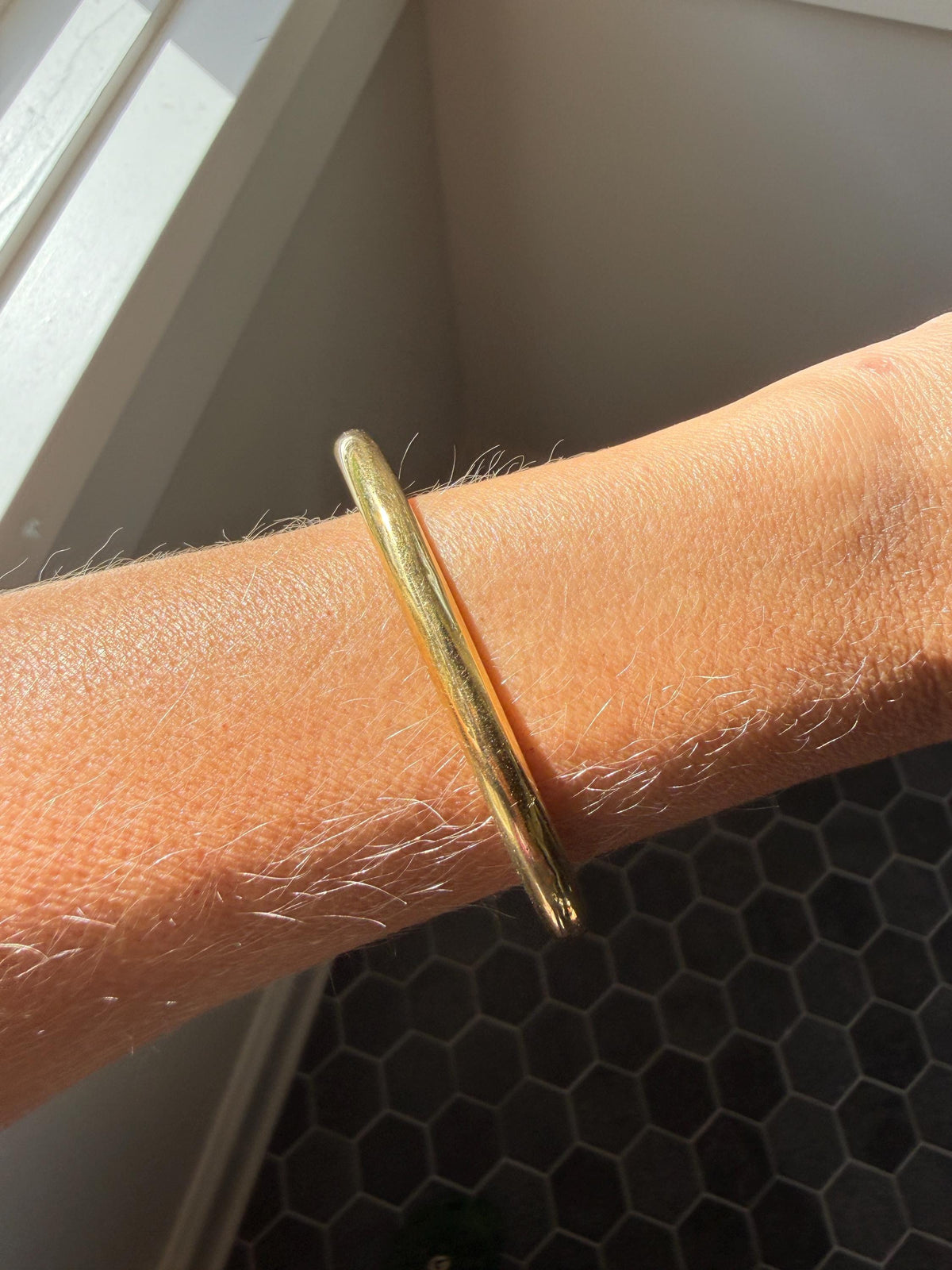 French Antique Period Hallmark Oval Donut Hinged Bangle Bracelet 17.4g 18k GOLD Solid Pipe Stacker Wriststack Staple Glowing Victorian